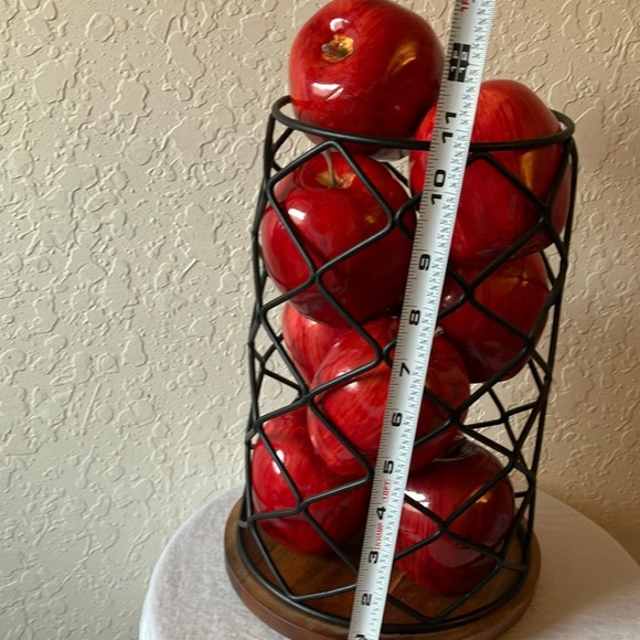 Unbranded: Black Metal Wire Spinning Apple Basket-Fall Decor - Picture 14 of 16